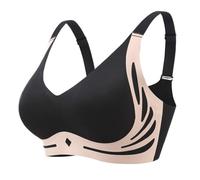PrinStory Non Wired Bras For Women Push Up Bralettes For Women With Support Full Coverage Wireless Padded Ladies Bra (Black, XXL)