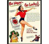 Print 1 1 lucky strike cigarette advert 1950s