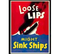 Print 1 8 loose lips sink ships war poster