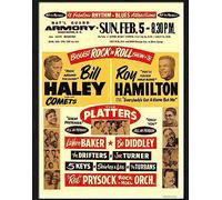 Print 1 K bill haley roy hamilton rock n roll concert poster 1950s