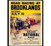 Print 1 road racing at brooklands motor racing poster 1930s