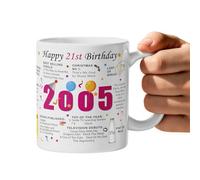 Print A Sock 21st Birthday Mug (2026) - Born in 2005 Facts - Back in 2005 - Unique Gift for Birthday - Keepsake Mug for Him, Her, Friend, Son, Daughter (Pink, 21st Birthday)