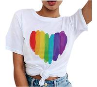 Print a T-shirt with short sleeves for fashion, the pots malt top with neckline for women, White, 3XL