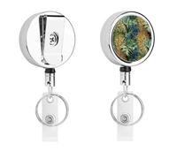 Print Animal Leopard Print Jungle Badge Holder Retractable Metal Badges Clip Portable Nylon Cord Badge Holders Stainless Steel Cord Key Chain 26.8 Inch for ID Card Name Card Clip