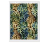 Print Animal Leopard Print Jungle Diamond Painting Kits Full Drill for Adults Round Paint with Diamond Pictures Gem Art DIY Personalized Diamonds Art Photo Wall Art for Living Room Decor Gift