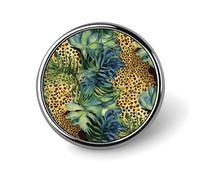Print Animal Leopard Print Jungle Lapel Pin Exquisite Fashion Brooches Personalized Button Badge Novelty Unique Cute Button Pins Round Badge Pin Metal Brooch Pins for Backpack Bags Jacket