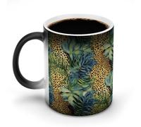 Print Animal Leopard Print Jungle Morphing Mug 12 Oz Personalized Coffee Mugs Novelty Color Changing Mugs Funny Heat Sensitive Clue Mug Custom Double Sided Ceramic Cup for Men & Women Gifts