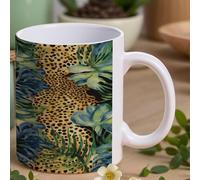 Print Animal Leopard Print Jungle Mug Personalized Coffee Mug Sublimation Mugs Ceramic Mugs Tea Cup Funny Coffee Cup Unique Gift Tea Cups for Coffee Tea Latte Soup Milk Hot Cocoa 11 Oz