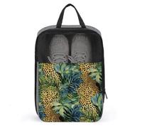 Print Animal Leopard Print Jungle Shoe Bag Travel Shoe Organizer Water-Resistant Shoe Pouch with Zipper Sneaker Dust Bag, gray, One Size, Modern