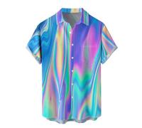 Print Beach Shirts Men's Short Sleeve Button Down Bowling Shirts Hawaiian Printed Regular Fit Beach Shirt Men's Disco Shirt Sequins Short Sleeve Button Down Shirts 70s Party JANUK40430HOT0367