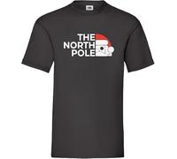 Print Britannia Men's and Kid's The North Pole Santa Claus Crew Neck Classic Fit Short Sleeve Christmas T-Shirts Size - 12-13 Year Black