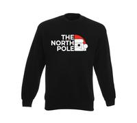 Print Britannia The North Pole Santa Claus Christmas Sweatshirt for Men and Kids (Black, Size -XXL)