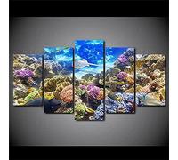 Print Canvas Painting 5 Panel Animals And Fish Wall Art Modular Pictures For Living Room Hotel Restaurant Office Home Decor Poster Wall Art Mural/Without Frame 150 X 80 Cm - 5 Pieces Of -3909181944