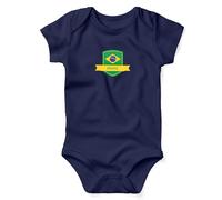 Print Cartel Brazil Babygrow for Infants Brazilian Heritage Apparel Brazilian Flag Graphic Bodysuit Gift for Newborns and Babies, 12-18 Months, Navy