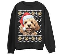 Print Cartel Cockapoo Christmas Sweatshirt for Adults Unisex Holiday Jumper Perfect for Him or Her Cozy Winter Dog Design Fun and Festive Christmas Apparel, XL, Black
