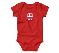 Print Cartel Denmark Babygrow for Infants Danish Football Heritage Apparel Flag Badge Design Cozy Onesie Viking-Inspired Baby Bodysuit, 3-6 Months, Red