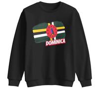 Print Cartel Dominica Flag Country Kids Sweatshirt Unisex Casual Crewneck Pullover Fit Souvenir Clothing for Boys and Girls, 3-4 Years, Black