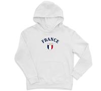 Print Cartel France Kids Hoodie France Football Hoody French Flag Badge Boys Hoodie Gift French Apparel Girls Hoody, 5-6 Years, White