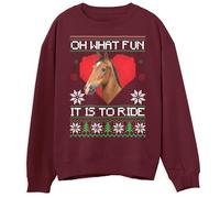Print Cartel Horse Christmas Sweatshirt for Children Festive Adorable Christmas Jumper for Boys Girls Ugly Xmas Sweater for Children, 9-11 Years, Maroon