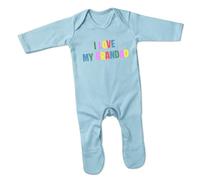 Print Cartel I Love My Grandad Romper Suit Charming Baby Outfit Best Ever Grandad Design Cute Graphic One Piece gift for Babies, 0-3 Months, Light Blue