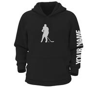 Print Cartel Ice Hockey Sweater for Kids Sports Sweatshirt Ugly Hoodie for Boys and Girls customizable Ice Hockey Kids Hoodie, 7-8 Years, Black