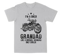 Print Cartel Im A Biker Grandad T Shirt, Funny Tshirt for Grandad Gifts Mens Motorcycle Motorbike Novelty Birthday Top, 3XL, Sport Grey