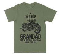 Print Cartel Im A Biker Grandad T Shirt, Funny Tshirt for Grandad Gifts Mens Motorcycle Motorbike Novelty Birthday Top, M, Military Green