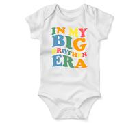 Print Cartel In My Big Brother Era Babygrow Suit Adorable Baby Onesie Big Brother Quote Cute Graphic Outfit gifts for Babies, 6-12 Months, White