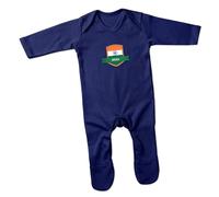 Print Cartel India Romper Suit Indian Infant Outfit with Tricolor Flag Baby Apparel Indian Heritage Gift for Newborns and Infants, 6-12 Months, Navy