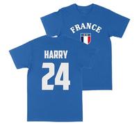 Print Cartel Kids Custom France Football T Shirt French Personalised Name and Number Français Top, 5-6 Years, Royal