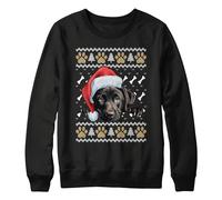 Print Cartel Labrador Christmas Jumper Great Puppy Xmas Sweatshirt Festive Unisex Sweater, M, Black