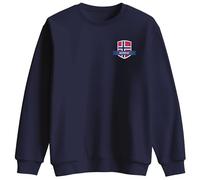 Print Cartel Norway Sweater for Kids Norway Flag Pullover Best Gift Idea for Boys and Girls Norwegian Football Sweatshirt Heritage Apparel, 9-11 Years, Navy