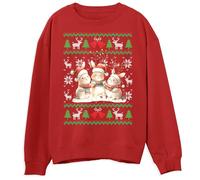 Print Cartel Rabbits Christmas Sweater for Adult Festive Cute Farm Animals Christmas Sweatshirt for Gifts Ugly Xmas Jumper for Men Women