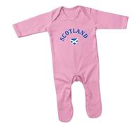 Print Cartel Scotland Romper Suit Scotland Football Romper Scottish Flag Badge Sleep Suit Gift Scottish Apparel Baby Suit, 6-12 Months, Light Pink