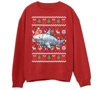 Print Cartel Shark Christmas Sweater for Kids Festive Animal Xmas Sweatshirt for Children Ugly Christmas Jumper for Girls Boys, 12-13 Years, Red