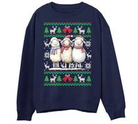 Print Cartel Sheep Christmas Sweater for Adult Festive Cute Farm Animals Christmas Sweatshirt for Gifts Ugly Xmas Jumper for Men Women, M, Navy