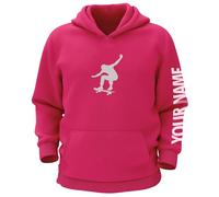 Print Cartel Skateboard Sweater for Kids Sports Sweatshirt Ugly Hoodie for Boys and Girls customizable Skateboard Kids Hoodie, 7-8 Years, Bright Pink