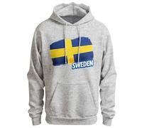 Print Cartel Sweden Flag Sport Game Hoody Sweden National Flag Design Sporty Hooded Sweatshirt Men Women, M, Sport Grey