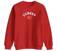Print Cartel Turkey Kids Sweater Turkey Football Sweatshirt Turkish Flag Badge Kids Gift Turkish Apparel Sweater, 7-8 Years, Red