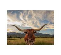 Print Cow Animal,500 Pieces Puzzles for Adults-Wooden Jigsaw Puzzle for Adults Elderly