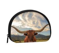 Print Cow Animal, Women's Storage Bag Shell Makeup Bag Small Coin Purse Shell Change Pouch