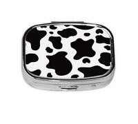 Print Cow Pattern,Meta Pill Box 2 Compartment Medicine Case,Portable Organizer