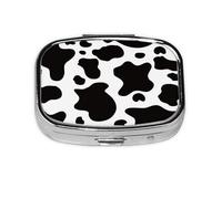 Print Cow Pattern,Meta Pill Box 2 Compartment Medicine Case,Portable Organizer,Rectangle Meta Portable Organizer Pill Box 78 Compartment Medicine Case