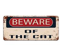 Print Crafted - Beware Of The Cat | Vintage Metal Garden Warning Sign