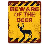 Print Crafted - Beware Of The Deer | Vintage Metal Garden Yard Warning Sign