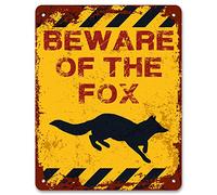 Print Crafted - Beware Of The Fox | Vintage Metal Garden Warning Sign