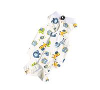 - Print Dog Recovery Suit Onesie After Pet Surgery for Female Male Dogs Cats - Surgical Post-operative Cuddly Vest for Abdominal Wounds Weaning - Lick Vest Dog Coat (Blue, S)