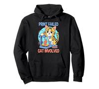 Print Failed Cat Involved Funny 3D Printing Maker Pullover Hoodie