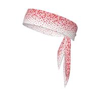 Print Falling Red Hearts, Head Tie, Sports Headband Tie Back, Multi Sweatband for Men Women