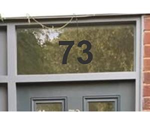 Print Galore GREY Modern House Door Number MEDIUM 12CM TALL Fanlight Victorian Sticker Vinyl PG121